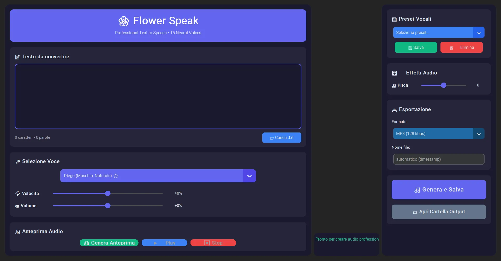 FlowerSpeak — Tool testo-voce con AI sviluppato da Foxmedia